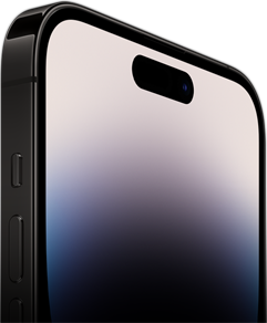 Ujęcie z boku iPhone’a 14 Pro pokazujące wierzch warstwy Ceramic Shield