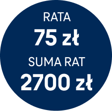 rata 75zł; suma rat 2700zł