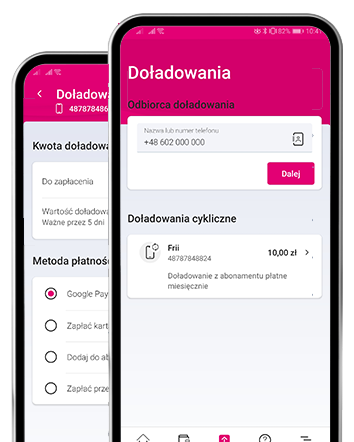 Doładuj numer na kartę w aplikacji Mój T-Mobile