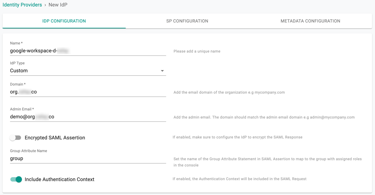 Create IDP
