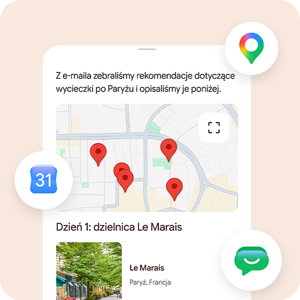 Zdjęcie Map Google z lokalizacją we Francji.